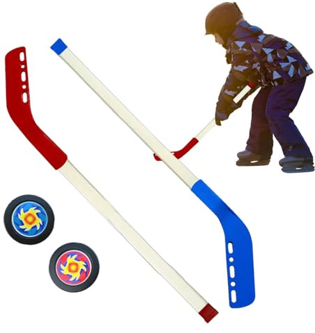 Hockeystick - 27,56 tum barnhockeyklubba, Heavy Duty Ishockey för barn, ABS Street Hockeyklubbor och puckar Set | Lätta ungdomshockey träningsutrustning Födelsedagspresenter för pojkar Flickor vuxen