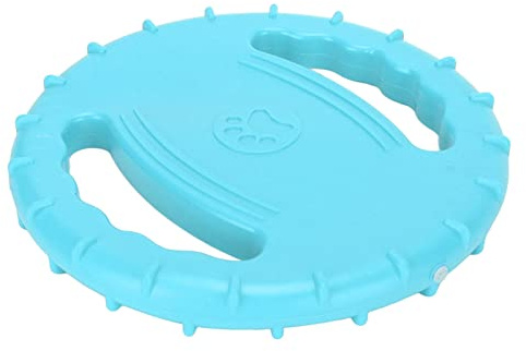 Jouets de Disque Volant pour Chiens, Jouets de Sport pour Chien à Disque Volant 2 Côtés Conception Creuse TPR Utilisation en Extérieur (Bleu Ciel)