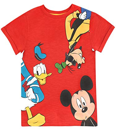 Disney Boys Mickey Mouse Goofy Donald Duck T-Shirt Red Age 2 to 3 Years
