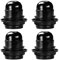 TANCUDER 4 Pcs E27 Fassung Leuchten 250V 4A Kunststoff Lampenkopf Lampenfassung schwarz Außengewinde Fassung für Tischlampe, Stehlampe, Kronleuchter