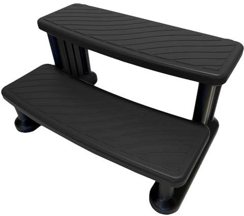 Puri Tech Scala portatili per piscina, Gradini per vasca idromassaggio, Accessori per spa, Scaletta antiscivolo e resistenti - Nero