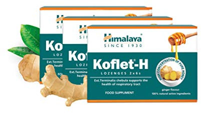 Himalaya Herbal Healthcare Koflet-H Lozenges | Ginger Flavoured | Relieves Cough, tonsillitis | Loaded with anti-allergic, antimicrobial and immune-resistance properties