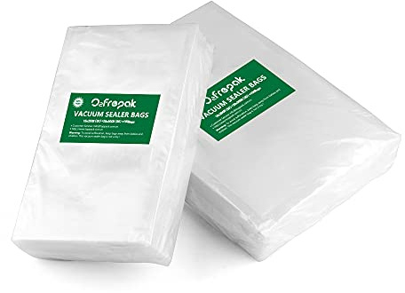 O2frepak 100 Beutel (50) 15x25cm und (50) 20x30cm Vakuumier Beutel Vakuumbeutel für Lebensmittel,BPA-Frei Sous Vide Vakuumierbeutel Beutel für Vakuumierer und Folienschweißgeräte Geeignet