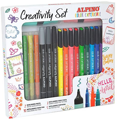Alpino Color Experience Set Creativity |Kit Bullet Journal | Lettering y Caligrafía y bocetos | para Decoración de agendas y diarios | Escritura creativa