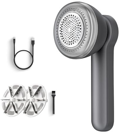 MR.HOKWY Bobble Remover for Clothes - Electric Lint Remover, Fabric Shaver for Clothes, Rechargeable Clothes Debobbler, Defuzzer for Clothes (Gray)