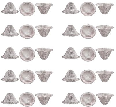 Wjelet 30 Stück Bong Siebe, Siebe & Spitzsiebe Kompatibel Mit Pfeife, Pfeifensieb,Sieb Bong, Vorgeschnittenes Bong Zubehör für Optimale Tabakfilterung, Ideal für Shisha und Kief