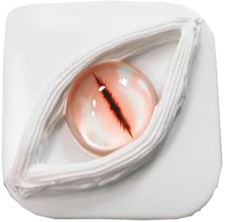 Emottle Contact Lens Cases,Halloween Contact Lenses, Fancy Halloween Gifts Eyes Personality Box, Tweezers & Suction Stick, No Contact Lens, 6.8 x 6.8 x 1.9 cm Eyes Storage Travel Portable Lens Box(C)