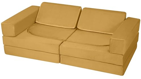 MeMoreCool Divano da gioco per bambini, in schiuma morbida, divano da gioco, ideale per bambini, colore: giallo