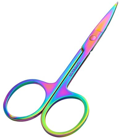 Nail Scissors - Curved Blade - Stainless Steel - for Manicure, Pedicure, Cuticle, Thick Toenails, Beard, Nose, Hair-Trimming - Unisex Grooming Nail Scissors for Toenails ﻿