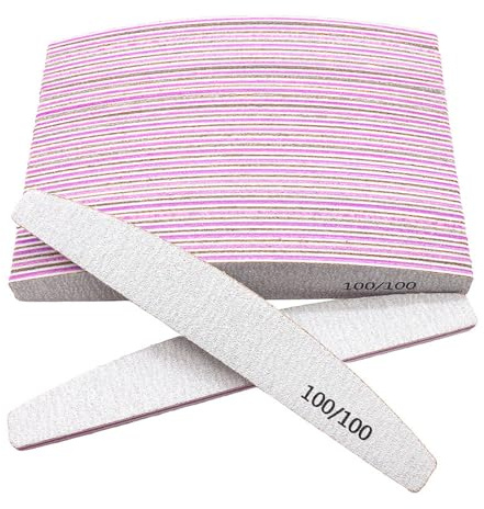 Funalix Lot de 12 limes à ongles double face - Limes à ongles lavables - Pour la maison, le salon et les animaux domestiques (rose 100/100)