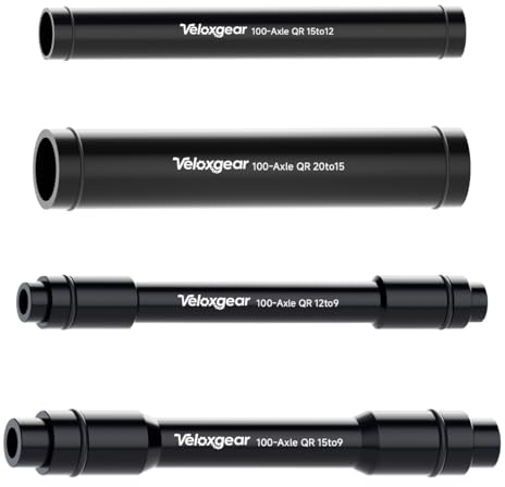 Veloxgear Cykel Thru Axle Hub Quick Release Adapter, Mountain and Road Bike fram bakhjul navadapter, ihålig lätt aluminiumlegering material 100 mm längd, 12 mm till 9 mm