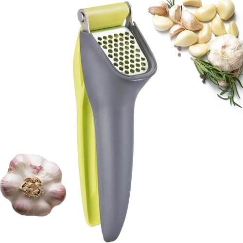 Garlic Press with Ergonomic Handle - Efficient Garlic Mincer for Easy Peeling & Crushing - Ideal for Home & Professional Kitchens