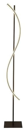 MeLiTec LED Stehlampe Wohnzimmer,stufenlos Dimmbar, 3000K,schwarz matt, warmweißes Licht,Leselampe,150 cm, Wohnraumleuchte, Schlafzimmerleuchte, FLoor lamp, S-Form