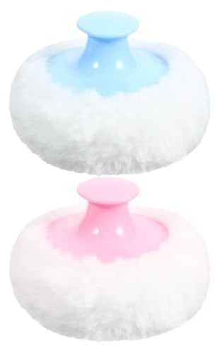 UTHCLO 2 Pièces Houppette à Poudre pour Bébé 8 Cm en Peluche Douce, Absorbe L'humidité, Facile à Nettoyer, pour Soin Bébé et Changement de Couche