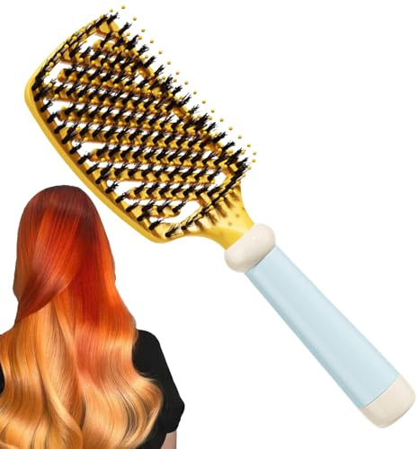 Cepillo de Cabello de Cerdas | Alisador Antiestático para el Cabello | Cepillo para Alisar el Hacia Atrás | Para Cardado Estilizado de Rizados Cepillado Viaje Salón Peluquería Hogar Dormitorio