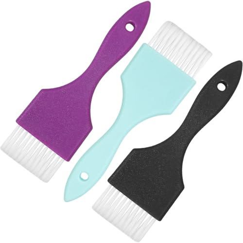 Healifty Spazzola per Tinture per Chioma 3 Pezzi Setole Morbide, Applicatore per Colorazione e Trattamento Chioma, Adatta per Uso Professionale e Domestico Colore Casuale