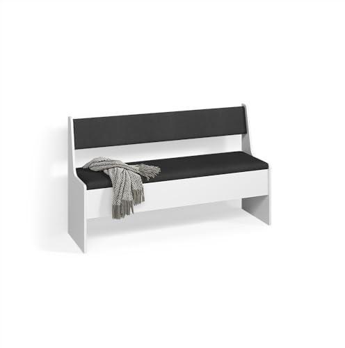 Livinity Panca ad angolo Tiberio, Bianco, 41.5 x 136.6 cm