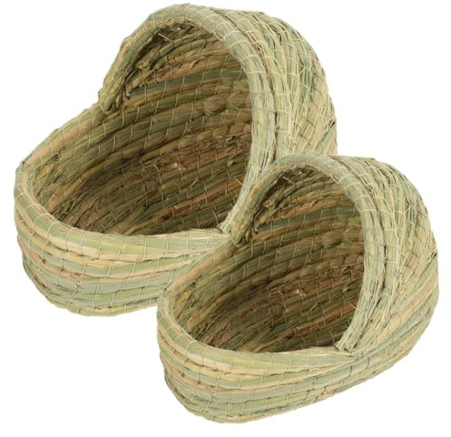 Toyvian Nid Tissé en Paille Forme Pantoufle Confortable et Sécurisé 2pcs pour Poules et Volailles Matériau Naturel en Paille Tressée pour Ferme et Jardin