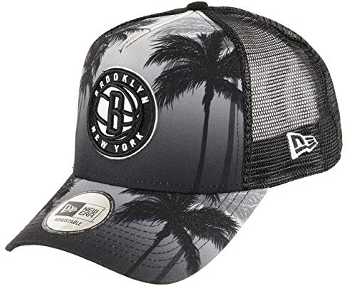New Era Brooklyn Nets NBA Palm Tree A-Frame Adjustable Trucker Cap - One-Size