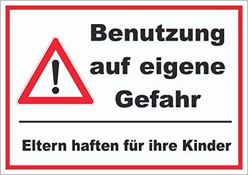 Benutzung auf eigene Gefahr Aufkleber A7 (74x105mm)