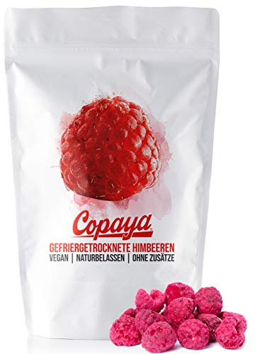 Copaya frystorkade hallon, 100 % naturprodukt utan tillsatser, 200 g förpackade i arompåse