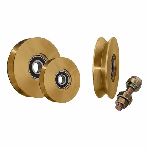 Schwerlast Torrolle mit V-Nut aus eloxiertem Stahl – Ø 40–140 mm auswählbar – kugelgelagert & inkl. Achszapfen – Laufrolle für Schiebetor, Rolltor, Industrietore Ø 50mm