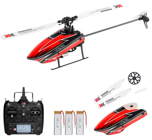 CKYSCHN Remote Control Helicopter, WLtoys K110S RC Helicopters with 3D/6G Mode Gyro for Adults, 6 Channel RC Aircraft with Brushless Motor, Mini Helicopter with 3 Batteries