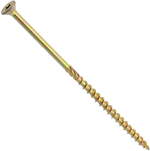 AERZETIX - C69156 - Set di 25 Viti per legno Ø6x150mm a testa fresata - con impronta stella T30 - in acciaio zincato - carpenteria compensato truciolare melaminico terrazza pannelli trave