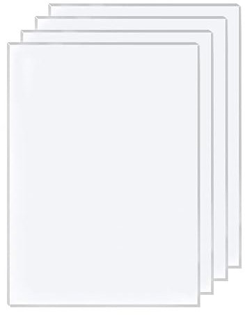 FWEEK 4 Stück A3 Acrylplatte, 420 x 297 mm Transparente Kunststoff Acrylplatte A3 3mm dick, Transparente Kunststoffplatte Acrylplatten für Dekoration, Display, Bilderrahmen, Malerei