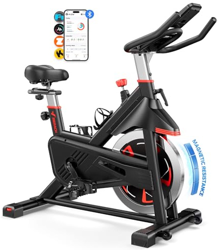 MERACH Magnetic Exercise Bike, Low Noise Stationary Bike, Easy Assembly