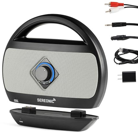 Portable Wireless TV Speakers for Smart TV - Ideal for TV Watching Without The Blaring Volume - Wireless Speakers Designed for Hard of Hearing and Seniors – Compatible with TV Streaming Audio