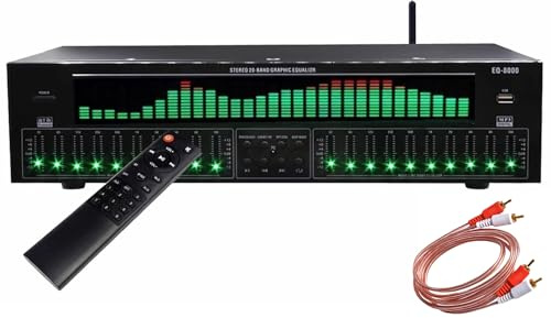 XUCS Égaliseur Numérique 31 Bandes, Égaliseur Graphique Stéréo, Analyseur De Spectre Musical, Décodage Audio Numérique Coaxial Optique Bluetooth 5.4, Réduction du Bruit, pour Studio D'enregistrement
