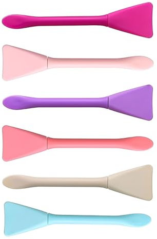 KEMUZ 6Pcs Silicone Maschera Viso Pennello Applicatore, Maschera-Viso Spatola Pennello Maschera Viso Applicatore Cura Della Pelle per Gli Occhi, Crema, Fango, Ibrida DIY