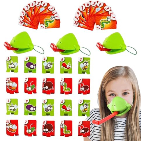 Tyinerc Jeu De Grenouille - Protège-Bouche Grenouille Langue Tirée - Jeu De Société Éducatif pour Les Fêtes - pour Les Et Les Adultes Le Bureau La Maison Le Voyage La Réunion