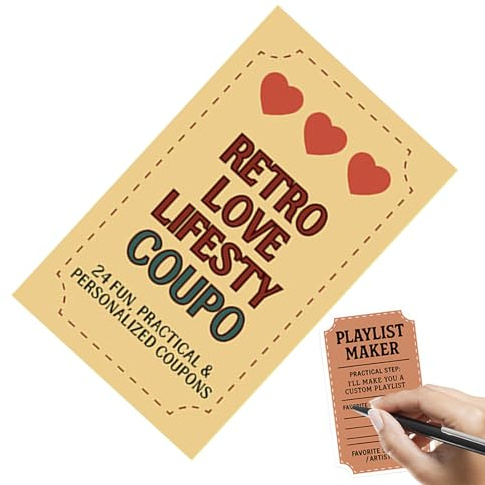 Generisch Libro coupon per te | Pagine coupon 24 pezzi - Set di carte romantiche per coppie | Idee regalo di San