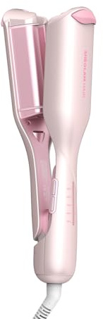 SHEGLAM Piastra per Capelli a Onde Beach Babe 19mm Rosa, Ferro arricciacapelli a doppio cilindro, Asta ondulata Temperatura Regolabile e Doppia Tensione (19mm)
