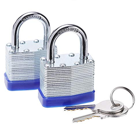 Fu Volante Laminated Steel Key Lock, 1-9/16 in. Wide Body, 2 Padlocks Keyed Alike