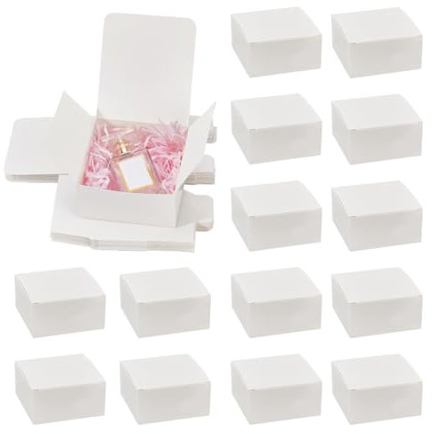 nbeads 15 Stück 10x10x5cm Falten Pappschachtel, Weiße Kraftpapier Geschenkbox Brautjungfern Vorschlag Box Für Brautgeburtstagsfeier Weihnachten