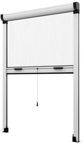 Zanzariera a Rullo Riducibile Verticale fai da te in kit Vari Colori e Misure disponibili (100 x 160, Bianco)