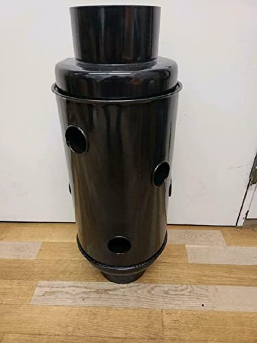 Échangeur de chaleur pour gaz d'échappement Échangeur d'air chaud Refroidisseur de gaz d'échappement 15 cm noir Tuyau de fumée Tuyau de poêle Tuyau de cheminée Économie d'énergie Nettoyage facile