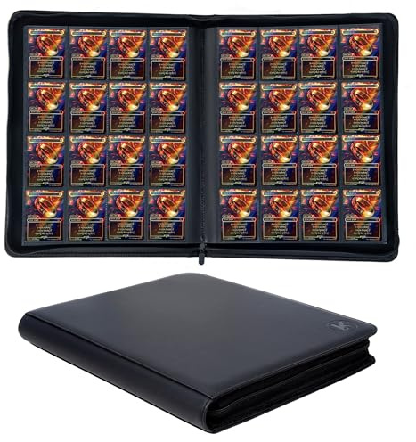 KUOOKING 1000+ Pockets Trading Card Binder, 16-Pocket Card Ablum Compatible with YuGiOh, MTG,Sports Cards & Other Standard Size Trading Card