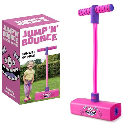 Jump ‘N’ Bouncer Bungee Hopper, Pogo Stick for Kids 3+, Foam Pogo Jumper Stick, Garden Toys Games, Purple