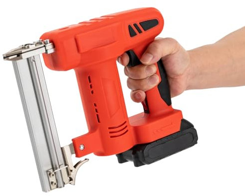 vinnyooc Grapadora eléctrica 2 en 1 Clavadora inalámbrica profesional 80 clavos/min pistola de uñas multifuncional tiro unitario/secuencial con batería y cargador tapiz decoración (rojo)