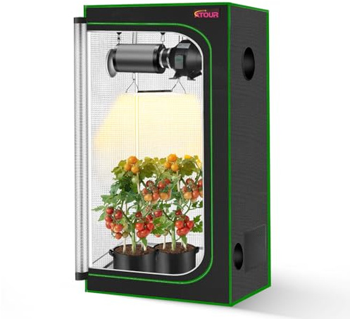 ATOUR 34âx34âx72â Grow Tent, Reflective 600D Mylar,Hydroponic Grow Tent with Observation Window and Floor Tray for Indoor Plant Growing 3âx3â