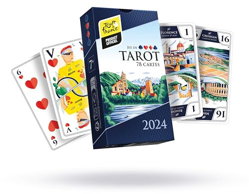 Tour de France - Jeu de Tarot Officiel du Tour de France 2024 - Édition Limitée, Illustrations Exclusives des Villes Étapes - Inclus 1 Règle Spéciale pour Jouer la Conquête du Maillot Jaune