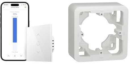 Meross Interrupteur WiFi pour Volet Roulant (FIL NEUTRE REQUIS), Interrupteur Tactile & Schneider Electric - Unica - boîte en saillie - blanc - 1 poste - NU840218
