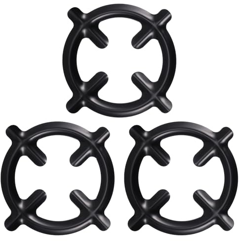 MAGICLULU 3pcs Hob Burner Top Stand Replacement Grill Grates Mocha Pot Coffee Pot Stove Holder Pan Holder Wok Burner Mud Kitchen Cooker Rings and Knobs Stove Trivets Round Pot Racks Gas Iron