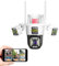 2K Outdoor Security Camera, Wireless CCTV Camera with 3 Lens, 360°Ptz Wifi Camera with Motion Detection, IP66 Waterproof, 24/7 Storage, Smart Light Alarm, HD CCTV Camera Systems for House, Garden