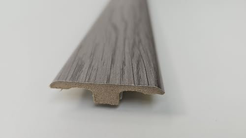 Project DIY® | MDF T-Profile | Threshold Strip | 1 Metre Length | 45mm Wide | 6-10mm Adjustable Height | Laminate & Wood Flooring Transition Strip | Easy to Install (Soft Grey)