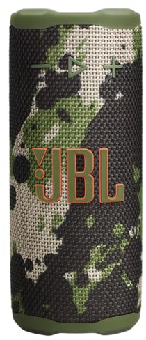 JBL Grip, altavoz Bluetooth compacto, sonido JBL Pro, AI Sound Boost, resistencia al agua IP68, luz ambiental, autonomía 14 h, conexión multi-altavoz Auracast, aplicación JBL Portable, verde camuflaje